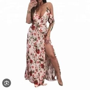 JLUXLABEL Pink Floral Maxi Dress